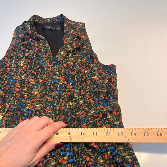 Adelyn Rae Black Paint Splatter Print Sleeveless Sheath Dress XS - Picture 10 of 12